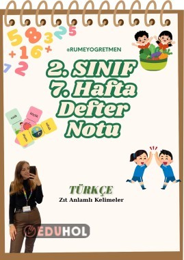 7. HAFTA TÜRKÇE DEFTER NOTU