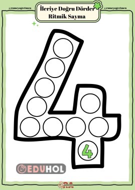 İLERİYE DÖRDER RİTMİK SAYMA ETKİNLİK KAĞIDI
