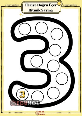 İLERİYE ÜÇER RİTMİK SAYMA ETKİNLİK KAĞIDI