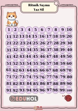 RİTMİK SAYMA YAZ SİL ŞABLONU