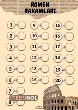 Romen Rakamları Etkinlik Kağıdı