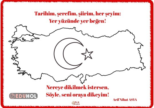 Türkiye Haritası ve Türk Bayrağı Poster Boyama Etkinliği