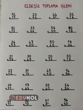 ELDESİZ TOPLAMA İŞLEMİ