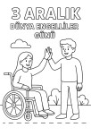 3 ARALIK DÜNYA ENGELLİLER GÜNÜ BOYAMA SAYFASI