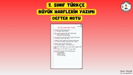 2. SINIF TÜRKÇE BÜYÜK HARFLERİN YAZIMI DEFTER NOTU