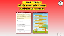 2. SINIF TÜRKÇE BÜYÜK HARFLERİN YAZIMI ETKİNLİKLER (2 SAYFA)