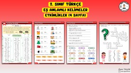 2. SINIF TÜRKÇE EŞ ANLAMLI KELİMELER ETKİNLİKLER (4 SAYFA)