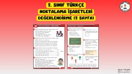 2. SINIF TÜRKÇE NOKTALAMA İŞARETLERİ DEĞERLENDİRME (2 SAYFA)