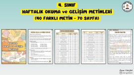 4. SINIF HAFTALIK OKUMA VE GELİŞİM METİNLERİ (70 SAYFA)