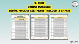 4. SINIF OKUMA MACERASI YILDIZ TABLOSU (3 SAYFA)
