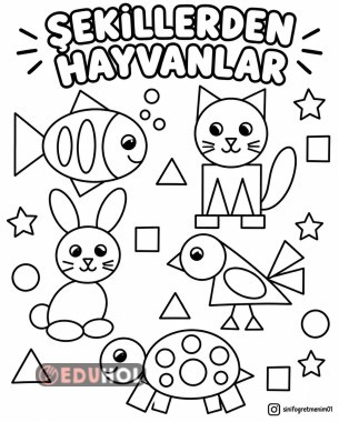 ŞEKİLLERDEN HYVANLAR BOYMA