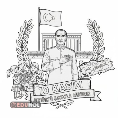 10 Kasım grup çalışması boyama etkinliği 12 parça