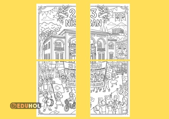 23 Nisan Boyama Kağıdı Grup çalışması