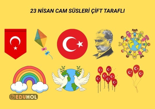 23 Nisan Cam Süsleri Çift Taraflı