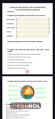 Dünyanın katmanları ünite değerlendirme