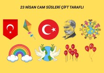 23 Nisan Cam Süsleri Çift Taraflı