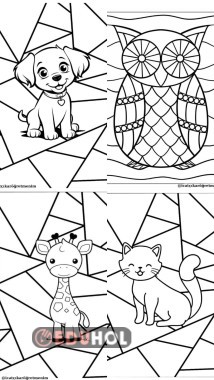 4 EKİM HAYVANLAR MOZAİK BOYAMA SAYFASI