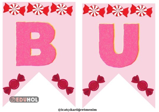 BAYRAM PANOSU PEMBE BU BAYRAM ŞEKERLER BENİM