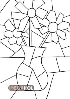 MOZAİK VAZODA ÇİÇEKLER