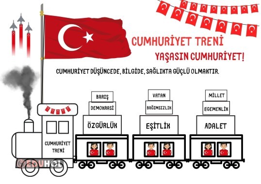 cumhuriyet bayramı boyama kes yapıştır etkinliği