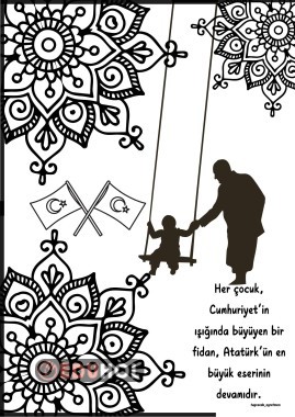 Cumhuriyet Bayramı Mandala Boyama Sayfası