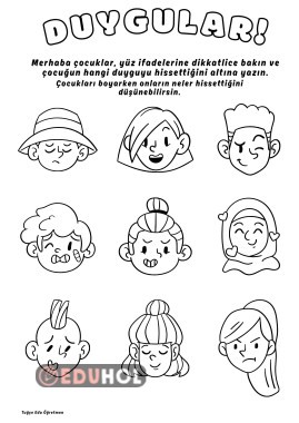 Duygular Boyama Sayfası