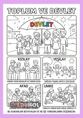 insan hakları-kurumların rolleri-deftere yapıştırma çalışması