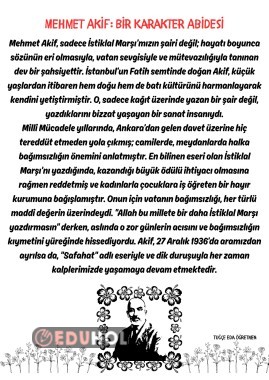 Mehmet Akif: Bir Karakter Abidesi Okuma Anlama Metni