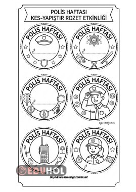 Polis Haftası Boyanabilir Rozet