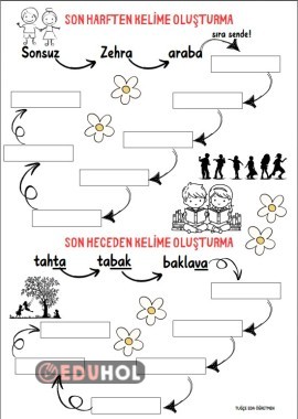 SON HARFTEN VE SON HECEDEN KELİME OLUŞTURMA