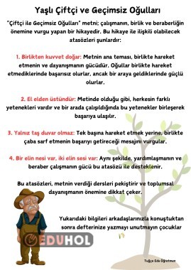 Yaşlı Çiftçi ve Geçimsiz Oğulları Metni Defter Notu
