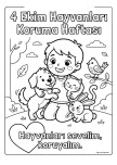 4 Ekim Hayvanları Koruma Haftası Boyama Sayfası