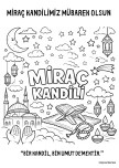 MİRAÇ kandili boyama sayfası