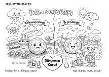 YEŞİL VATAN-ocak ayı-iklim değişikliği boyama sayfası