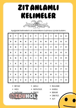 ZIT ANLAMLI KELİMELER (BULMACA)