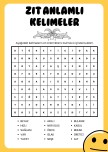 ZIT ANLAMLI KELİMELER (BULMACA)