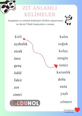 Zıt anlamlı kelimeler