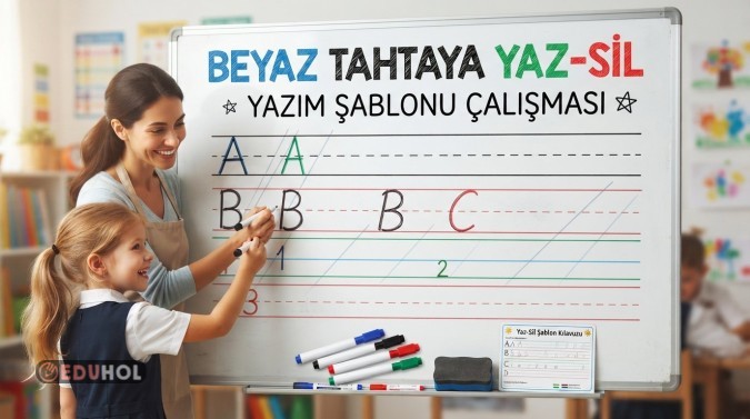 Beyaz tahta için yaz sil yazım şablon (maarif modele uygun)