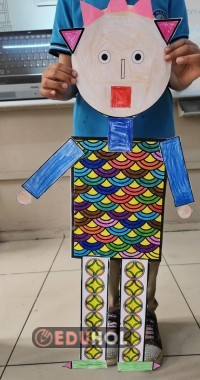 Geometrik şekillerden Robot yapma şablonu