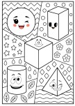 Geometrik şekiller boyama sayfaları