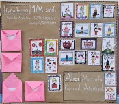 Maarifin kalbinde çocuk Pul tasarlama şablonu