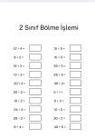 2 Sınıf matematik bölme işlemi