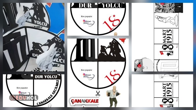 18 Mart Çanakkale Şehitleri Anma günü 3 Boyutlu 6 farklı çalışma