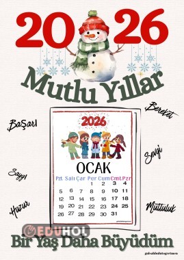 2026 Renkli  12 Ay Takvim Güncel hali