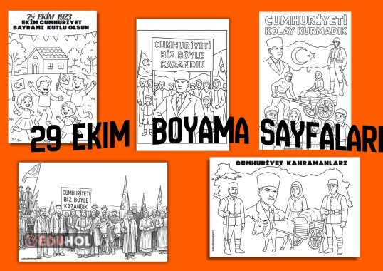 29 Ekim Cumhuriyet Bayramı Cumhuriyeti  Kolay Kurmadık Boyama sayfalarımız