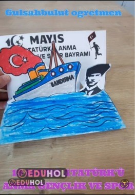3 BOYUTLU 19 MAYIS ATATÜRK'Ü ANMA GENÇLİK VE SPOR BAYRAMI İÇİN BOYAMA SAYFASI