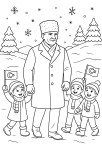 Atatürk ile  kar sevincimiz boyama sayfası