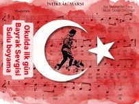 Okulda ilk gün etkinliği  Sulu Boya Bayrak Etkinliği