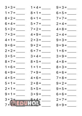 Çarpma işlemi Çalışma Yaprakları
