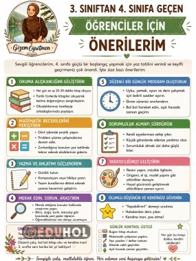 4. Sınıfa geçenler için önerilerim